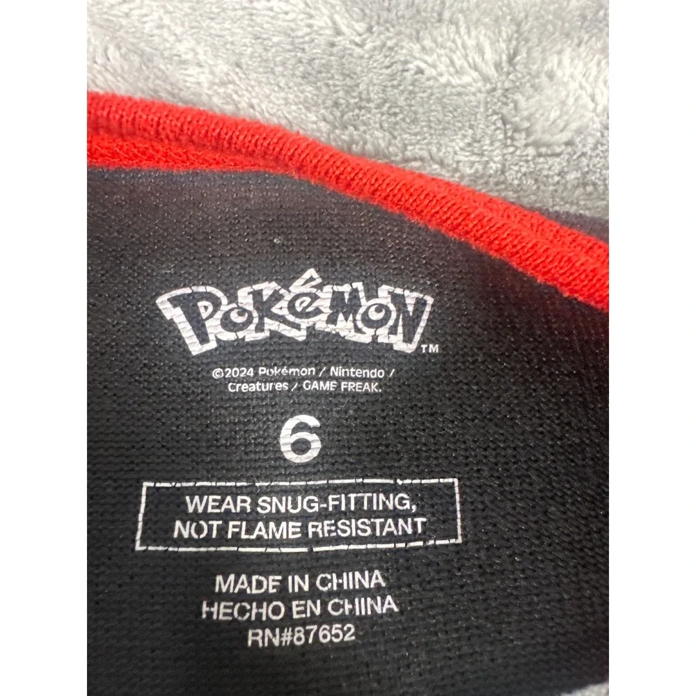 Pokemon Kids Christmas Pajama Set Size 6 Pikachu Bulbasaur Holiday Sleepwear